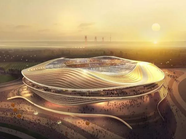 Suuret span stadionin teräsrakenteet